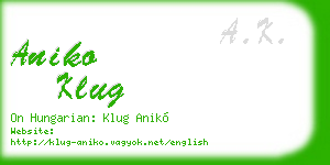 aniko klug business card